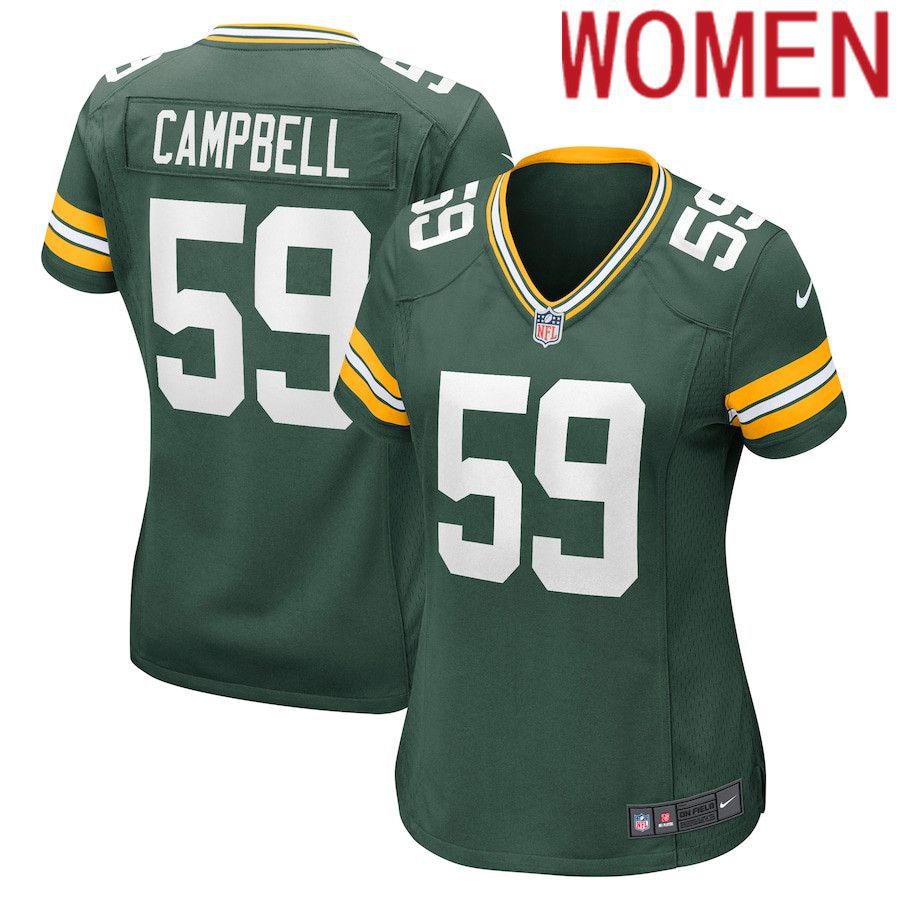 Women Green Bay Packers #59 DeVondre Campbell Nike Green Nike Game NFL Jersey->women nfl jersey->Women Jersey
